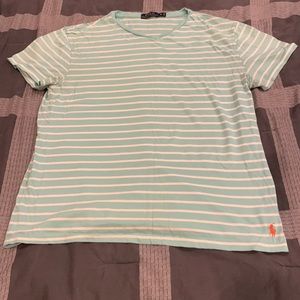 Short Sleeve Casual Striped Polo T-shirt (M)